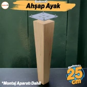 Ahşap Ayak 25 cm Kare Bağlantı Aparatı Dahil Mobilya Koltuk Kanepe Sehpa Masa Ayağı Ayakları Boyasız thumbnail 1