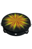 Midex TF-30BK Çift Sıra 8 Zilli Siyah Derili Tef Tamburin (25.5 cm) - 4