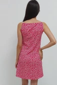 Bkmc Askılı Ön Bağcıklı Elbise Fuşyaçiçekli - 5