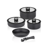 Taç Easy Connect 8 Parça Tencere Seti Siyah - 7