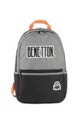 United Colors of Benetton Çift Bölmeli Unisex Okul Sırt Çantası Gri-Siyah / 03857 thumbnail 1