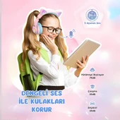 iClever Kedi Kulaklı Led Işıklı Güvenli Ses Sınırlı 50 Saat Oynatma Süreli Bluetooth Çocuk Kulaklığı Pembe - 5