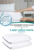 Ecovis Aile Seti, 2'li Visco Yastık Ve Çift Kişilik Sıvı Geçirmez Fitted Yatak Alezi 160x200cm - 1