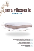 Pamuk Kılıflı Medium Visco Ortopedik Yastık, Kahverengi, 60x40x13 cm - 5