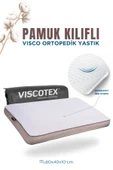 Pamuk Kılıflı Small Visco Ortopedik Yastık, Kahverengi, 60x40x10 cm - 1