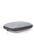 Doğal Lif Kılıflı Hava Kanallı Visco Ortopedik Yastık 60x40x13 Cm, Gri - 2