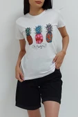 Bkmc Ananas Baskılı Tişört Beyaz - 2