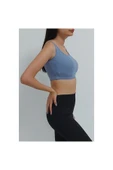 Bkmc Fitilli Beli Lastikli Crop Atlet Indigo - 4