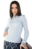 Bkmc Tam Balıkçı Yaka Kadın Triko Gri - 2