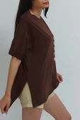 Bkmc Yırtmaçlı Baskılı Tunik Kahverengi () (adn Avm) - 3