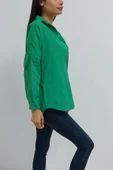 Bkmc Terikoton Oversize Gömlek Yeşil - 3