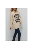 Bkmc Üç Iplik Kapüşonlu Baskılı Sweatshirt Krem ( (tween)) (tween) - 4