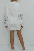 Bkmc Önü Kolları Kız Baskılı Sweatshirt Beyaz - 5