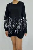 Bkmc Önü Kolları Kız Baskılı Sweatshirt Siyah ()comfi Shop) - 2