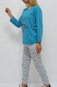 Bkmc Baskılı İçi Tüylü Pijama Takımı Turkuaz - 4
