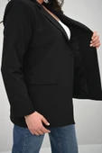Kadın Büyük Beden Astarlı Düğmeli Blazer Ceket 9008-25-1 - 6