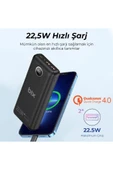 Bix Pb201 Üç Portlu 20000mah 22.5w Hızlı Şarj 4.0 Pd Giriş/çıkışlı Led Göstergeli Powerbank Siyah - 1