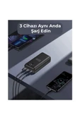 Bix Pb201 Üç Portlu 20000mah 22.5w Hızlı Şarj 4.0 Pd Giriş/çıkışlı Led Göstergeli Powerbank Siyah - 7