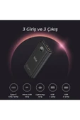 Bix Pb201 Üç Portlu 20000mah 22.5w Hızlı Şarj 4.0 Pd Giriş/çıkışlı Led Göstergeli Powerbank Siyah - 4