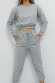 Bkmc Bisiklet Yaka Içi Tüylü Eşofman Takımı Gri - 1