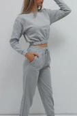 Bkmc Bisiklet Yaka Içi Tüylü Eşofman Takımı Gri - 7