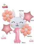 BKMC PARTY PEMBE YAŞ FOLYOLU TAVŞAN KAFALI PAPATYA FOLYOLU BALON SET DOĞUM GÜNÜ PARTİ SETİ SÜSÜ thumbnail 3