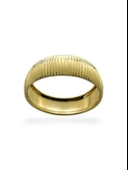 Parlak Merdiven Model Düz Taşsız Bombeli Altın Alyans Yüzük thumbnail 1