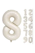 ikm balon 8 Yaş 74 Cm Krem Rakam Folyo Balonu Büyük Boy - 2