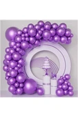 parti hediye sepeti 50 Li Krom renkler balon zinciri set - 2