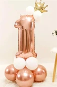 Bkmc Rose 1 Rakamı Taçlı Balon Set thumbnail 2