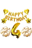 Bkmc 4 Yaş Gold Happy Balon Seti - 1