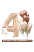 Bkmc BEJ RAKAM YAŞ FOLYO BALONLU KALP BUKETİ DOĞUM GÜNÜ PARTİ SETİ SÜSÜ thumbnail 3