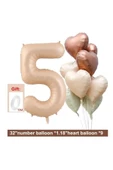 Bkmc BEJ RAKAM YAŞ FOLYO BALONLU KALP BUKETİ DOĞUM GÜNÜ PARTİ SETİ SÜSÜ thumbnail 4