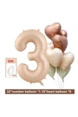 Bkmc BEJ RAKAM YAŞ FOLYO BALONLU KALP BUKETİ DOĞUM GÜNÜ PARTİ SETİ SÜSÜ thumbnail 2