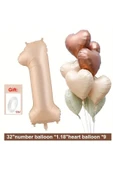 Bkmc BEJ RAKAM YAŞ FOLYO BALONLU KALP BUKETİ DOĞUM GÜNÜ PARTİ SETİ SÜSÜ thumbnail 1