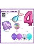Bkmc Küçük 4 Yaş Deniz Kızı Temalı Doğum Günü Parti Kutlama Seti Konsept - 2