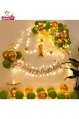 Bkmc 1 Yaş Led Işıklı Gold Küfyeşili Balon Kemer Kiti Doğum Günü Parti Seti Süsü thumbnail 2