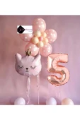 Bkmc 5 YAŞ ÇİÇEK KEDİ BALON DEMETİ DOĞUM GÜNÜ SÜSÜ DOĞUM GÜNÜ PARTİ SETİ thumbnail 2