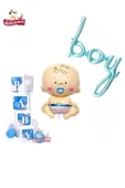 Bkmc Ekonomik Hastane Oda Süsleme Seti Erkek Bebek Folyo - Boy Folyo - 4 Baby Kutu - 3