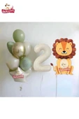 Bkmc Sevimli Aslan Krem Yaşlı Doğum Günü Parti Seti Süsü thumbnail 2