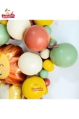 Bkmc Sevimli Aslan Folyo Balonlu Safari Süslemeleri, Orman Balon Kemeri Doğum Günü Parti Seti Süsü thumbnail 3