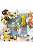 Bkmc SEVİMLİ TAVŞAN FOLYO BALONLU GOLD YAŞ BALONLU DOĞUM GÜNÜ PARTİ SETİ SÜSÜ - 4