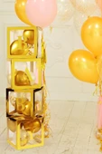 Bkmc Gold Kutululu 50 Adet Balonlu Pembe İyiki Doğdun Uzar Yazılı Lüks Doğum Günü Parti Seti Süsü - 4