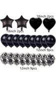 Bkmc Yaş Folyolu Siyah Dekorasyonu Doğum Günü Dekorasyonu Seti, Siyah Doğum Günü Parti Seti Süsü thumbnail 2