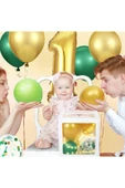 Bkmc EN DOLUSET Yeşil Gold Doğum Günü Konsepti One Kutulu Erkek ve Kızlar İçin Doğum Günü süsü Parti Seti thumbnail 5