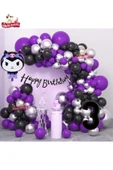 Bkmc Yaş Folyolu Kuromi Temalı Balon Seti Kuromi Doğum Günü Parti Seti Süsü - 3