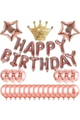 Bkmc Kral Taçlı Balon Zinciri Doğum Günü Seti Iyi Ki Doğdun Doğum Günü Lüks Set Rose Gold thumbnail 2