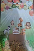Bkmc 6 adet, Safari Temalı Doğum Günü Pasta Süsü Safari Baby Animal Pasta Süsü - 3