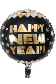 Bkmc 18” Yuvarlak Happy New Year Yılbaşı Yuvarlak Folyo Balonu - 4