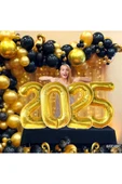 Laviyosa Yeni Yıl Büyük 2025 FolyoBalonları 34 İnç Mutlu Yıllar Süslemeleri Yılbaşı Arifesi Parti Malzemeleri thumbnail 3